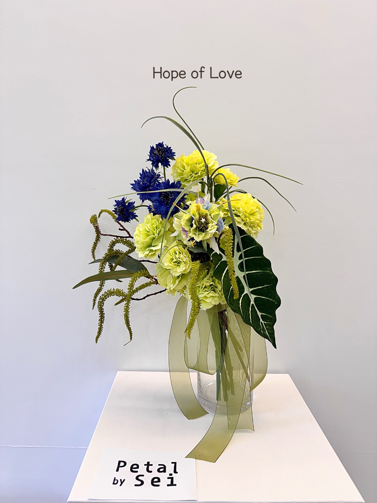 [ Hope of Love : 사랑에서 피어난 희망 ] 카네이션 핸드타이드 — 화이트 스튜디오 좌대컷